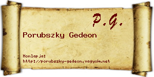Porubszky Gedeon névjegykártya